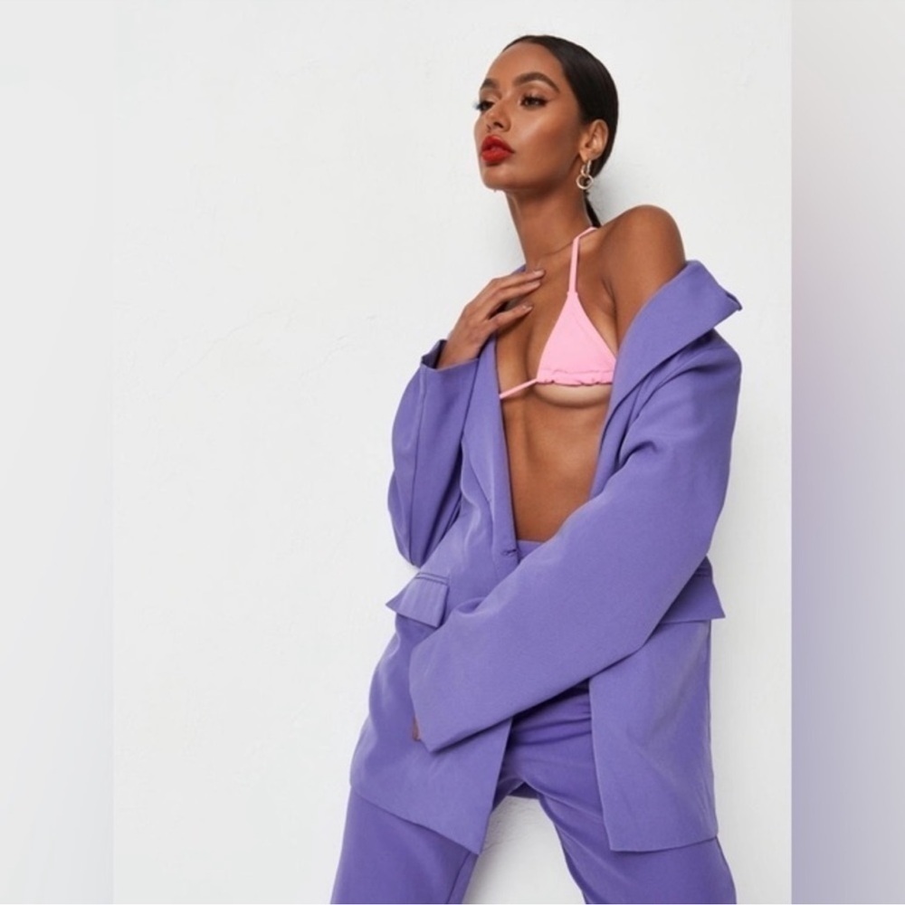 Missguided Purple Blazer Modern Oversized Design